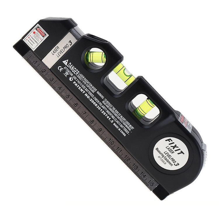 Laser Level with Tape Measure Pro 3 (250cm), LV-03(Black) - Laser Rangefinder by PMC TechLife | Online Shopping South Africa | PMC TechLife