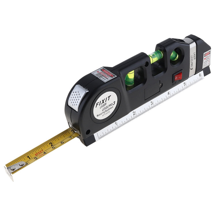 Laser Level with Tape Measure Pro 3 (250cm), LV-03(Black) - Laser Rangefinder by PMC TechLife | Online Shopping South Africa | PMC TechLife