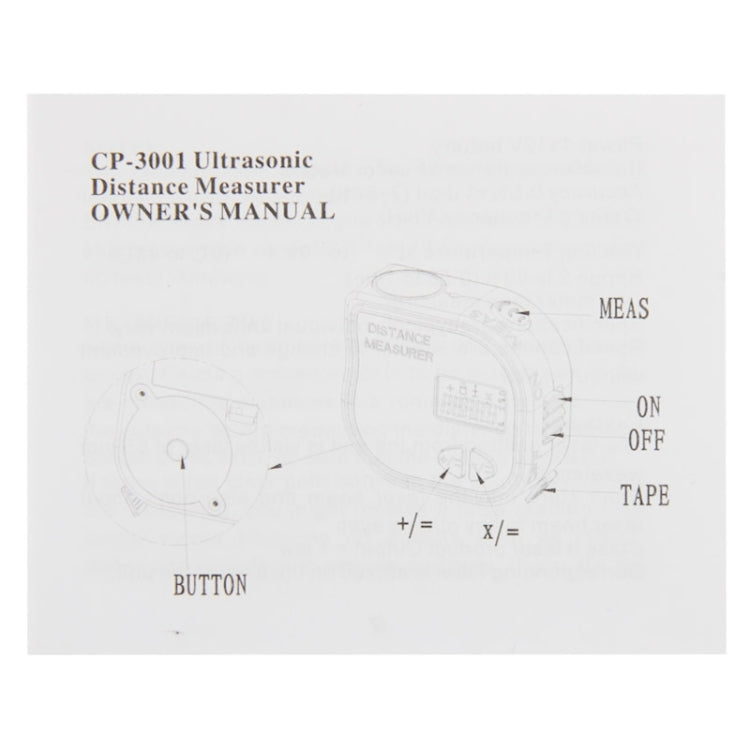 CP-3001 Ultrasonic Distance Measurer Laser Point with 1m Tape Measurer - Laser Rangefinder by PMC Jewellery | Online Shopping South Africa | PMC Jewellery