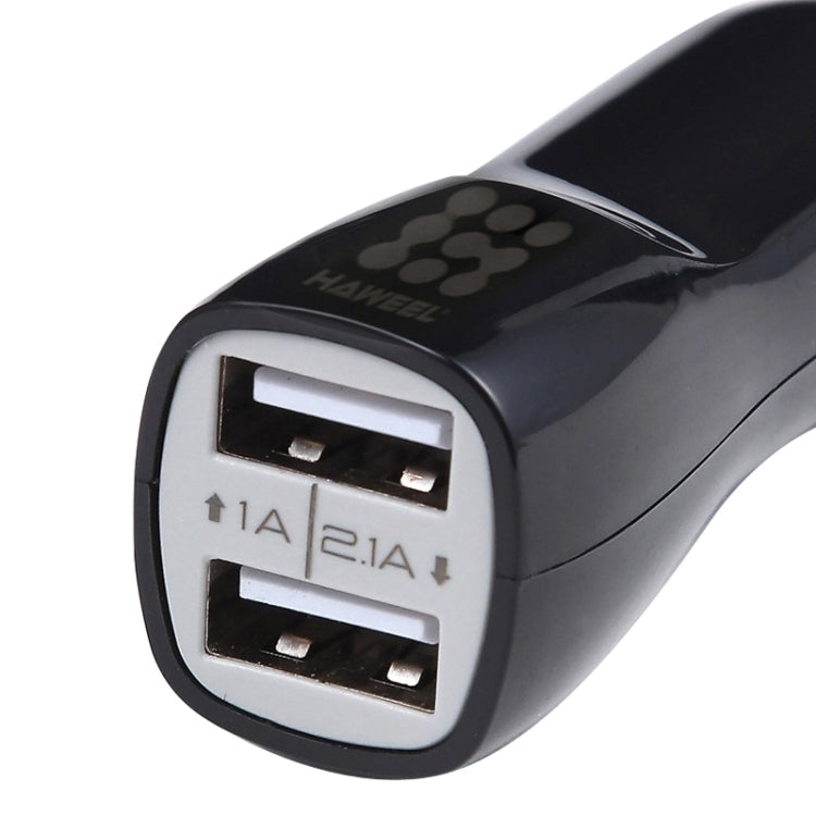 [HK Warehouse] HAWEEL High Quality 2.1A + 1A Dual USB Ports Car Charger(Black) - Car Charger by HAWEEL | Online Shopping South Africa | PMC Jewellery