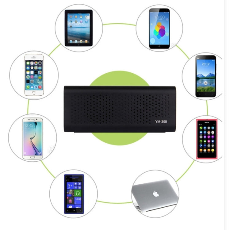 YM-308 Portable Rechargeable NFC Bluetooth Speaker, Support TF Card(Silver) - Desktop Speaker by PMC TechLife | Online Shopping South Africa | PMC TechLife