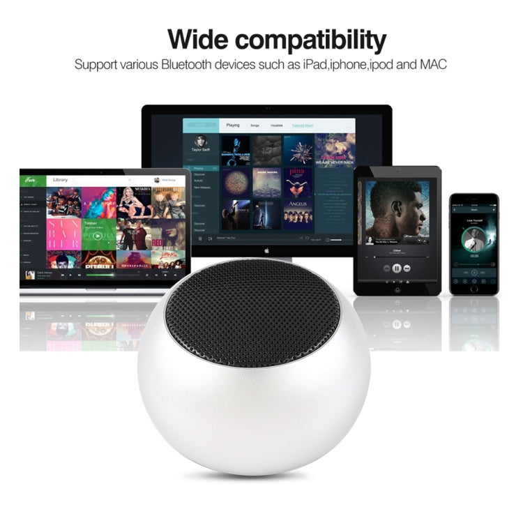 Mini Metal Wireless Bluetooth Speaker,  Hands-free, LED Indicator(Silver) - Desktop Speaker by PMC TechLife | Online Shopping South Africa | PMC TechLife