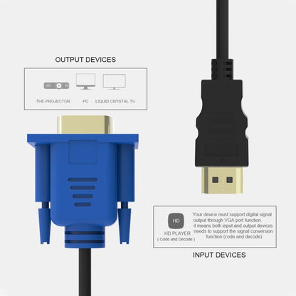 HDMI Male to VGA Male 15PIN Video Cable(Black) - Cable by PMC Jewellery | Online Shopping South Africa | PMC Jewellery