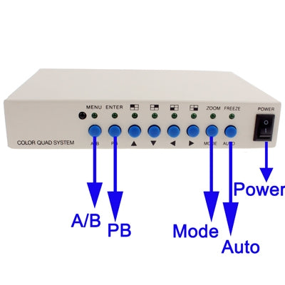 CCTV Color Quad Security Video 4 Channel Processor Divider(White) - Video Balun by PMC TechLife | Online Shopping South Africa | PMC TechLife