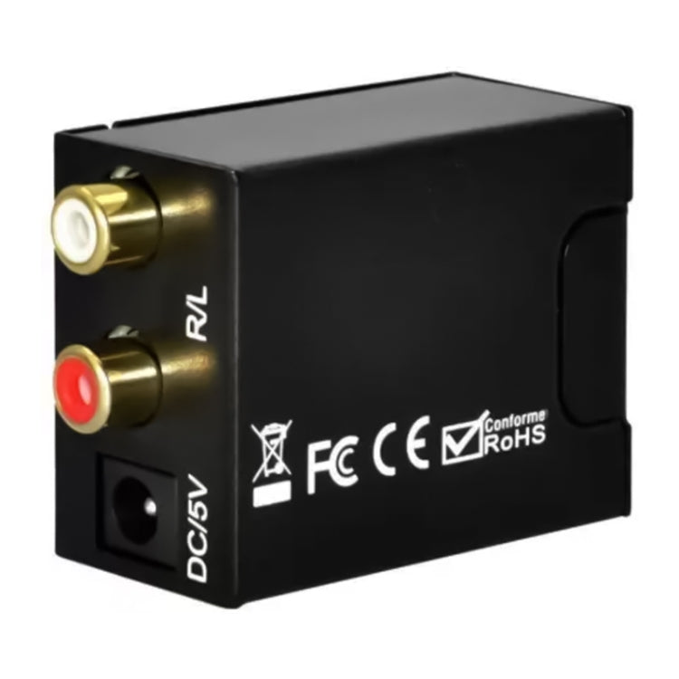 Digital Optical Coaxial Toslink to Analog RCA Audio Converter(Black) - RCA Adapter by PMC Jewellery | Online Shopping South Africa | PMC Jewellery
