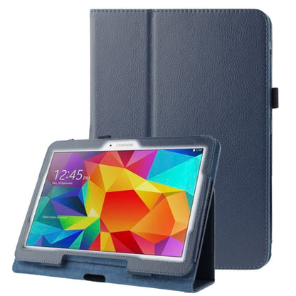 Litchi Texture Flip Leather Case with Holder for Galaxy Tab 4 10.1 / T530(Dark Blue) - Other Galaxy Tab PC by PMC Jewellery | Online Shopping South Africa | PMC Jewellery | Buy Now Pay Later Mobicred