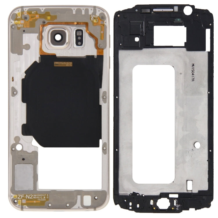 For Galaxy S6 / G920F Full Housing Cover (Front Housing LCD Frame Bezel Plate + Back Plate Housing Camera Lens Panel ) (Gold) - Frame Bezel Plate by PMC Jewellery | Online Shopping South Africa | PMC Jewellery