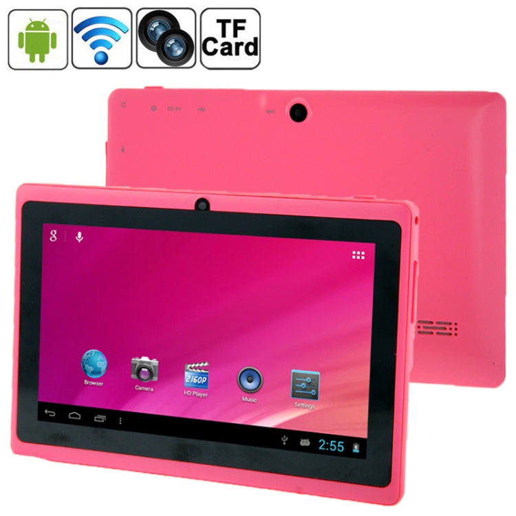 Q88 Tablet PC, 7.0 inch, 1GB+8GB, Android 4.0, 360 Degree Menu Rotate, Allwinner A33 Quad Core up to 1.5GHz, WiFi, Bluetooth(Pink) - 7.0-8.0 inch by PMC Jewellery | Online Shopping South Africa | PMC Jewellery