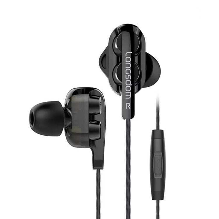Langsdom Double Moving Coil with Wheat Headset(Black) - Bluetooth Earphone by Langsdom | Online Shopping South Africa | PMC TechLife | Buy Now Pay Later Mobicred