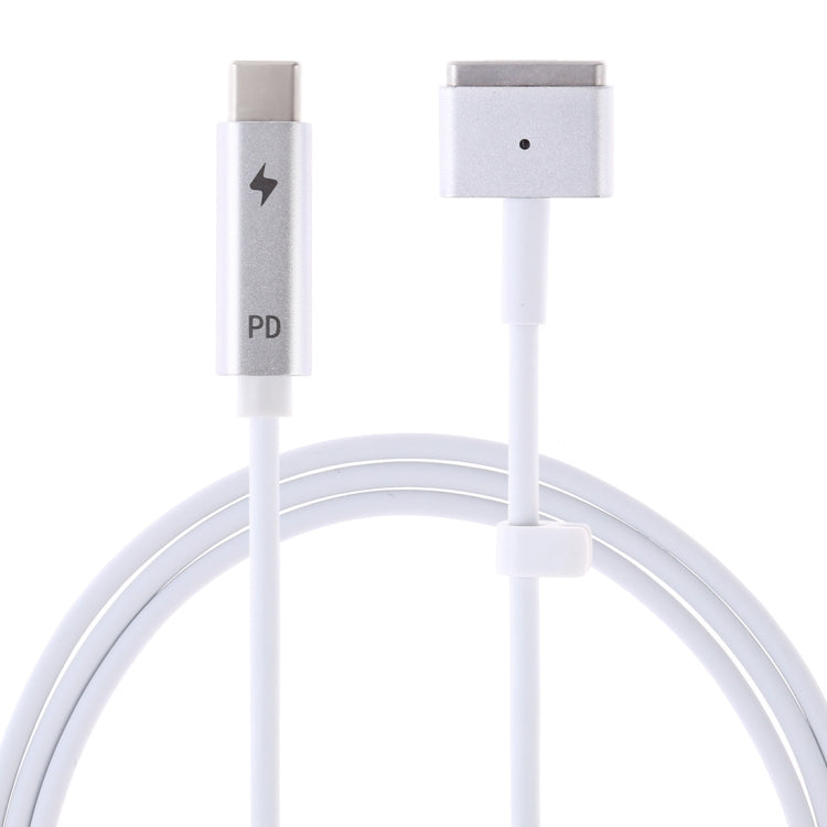 85W 5 Pin MagSafe 2 (T-Shaped) to USB-C / Type-C PD Charging Cable(White) - Cable & Adapter by PMC TechLife | Online Shopping South Africa | PMC TechLife
