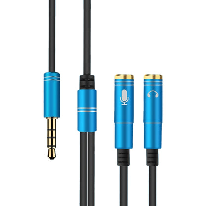 2 in 1 3.5mm Male to Double 3.5mm Female TPE High-elastic Audio Cable Splitter, Cable Length: 32cm(Blue) - Cable & Splitter by PMC Jewellery | Online Shopping South Africa | PMC Jewellery