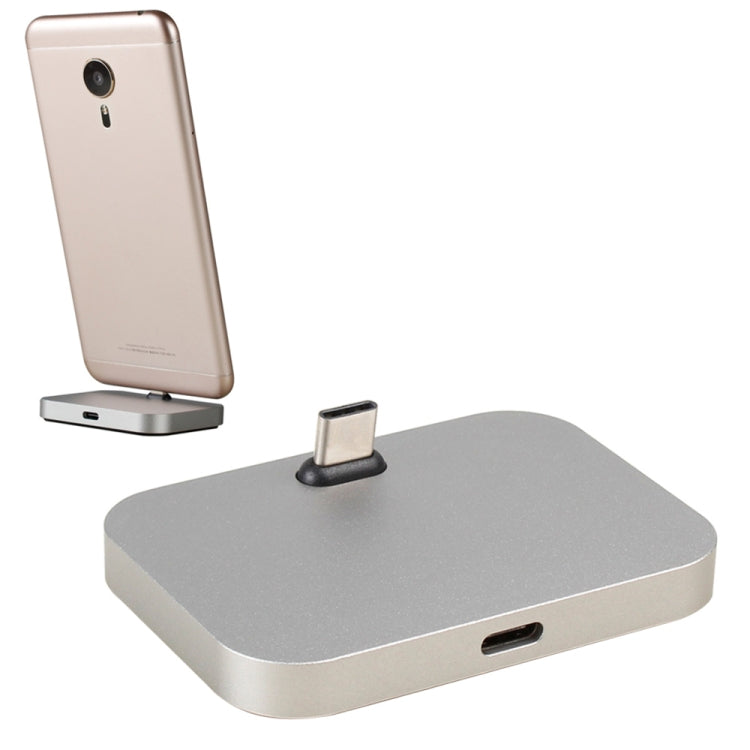 USB-C / Type-C Aluminum Alloy Desktop Station Dock Charger(Grey) - Dock Charger by PMC TechLife | Online Shopping South Africa | PMC TechLife