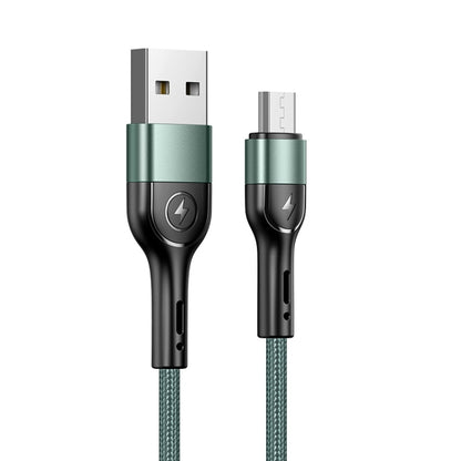 USAMS US-SJ450 U55 2A Micro USB Aluminum Alloy Weave Charging Cable, Length:1m(Green) - Micro USB Cable by USAMS | Online Shopping South Africa | PMC Jewellery