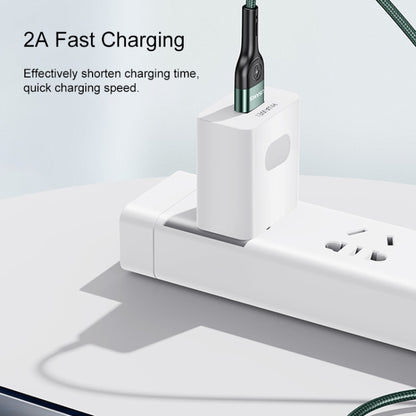 USAMS US-SJ449 U55 2A Type-C / USB-C Aluminum Alloy Weave Charging Cable, Length:1m (Green) - USB-C & Type-C Cable by USAMS | Online Shopping South Africa | PMC Jewellery