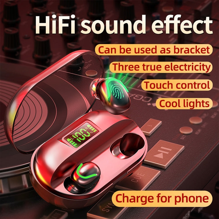 T2 Bluetooth 5.0 TWS Touch Digital Display True Wireless Bluetooth Earphone with Charging Box(Black) - TWS Earphone by PMC TechLife | Online Shopping South Africa | PMC TechLife