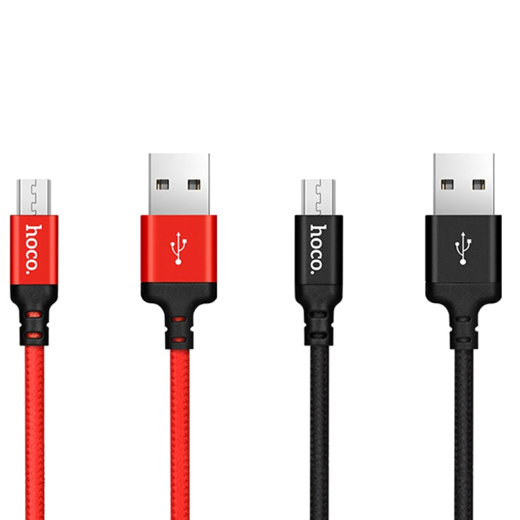hoco X14 2m Nylon Braided Aluminium Alloy Micro USB to USB Data Sync Charging Cable(Black) - Micro USB Cable by hoco | Online Shopping South Africa | PMC Jewellery