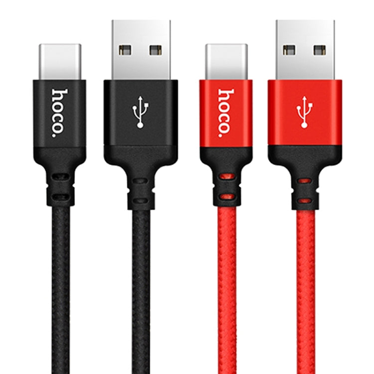hoco X14 1m Nylon Braided Aluminium Alloy USB-C / Type-C to USB Data Sync Charging Cable(Black) - USB-C & Type-C Cable by hoco | Online Shopping South Africa | PMC Jewellery