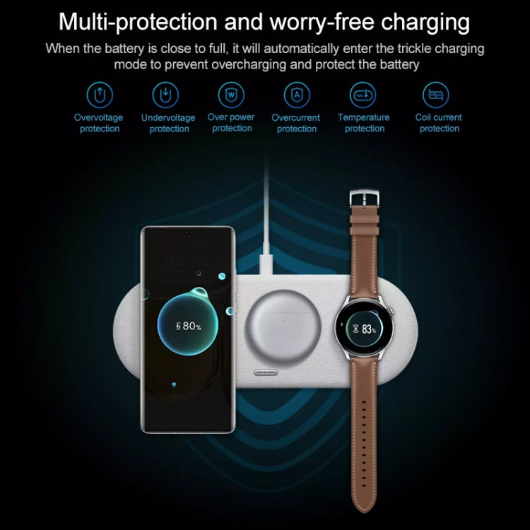 Original Huawei 15W x 3 Multi-device Smart Wireless Charging Board Set withType-C / USB-C Charger & Cable (Grey) - Wireless Charger by Huawei | Online Shopping South Africa | PMC Jewellery