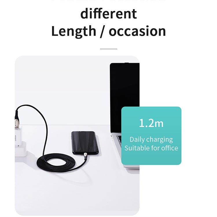JOYROOM S-M411 Sharp Series 3A USB-C / Type-C Interface Charging + Transmission Nylon Braided Data Cable with Drop-shaped Indicator Light, Cable Length: 1.2m (Black) - USB-C & Type-C Cable by JOYROOM | Online Shopping South Africa | PMC Jewellery