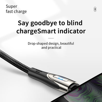 JOYROOM S-M411 Sharp Series 3A USB-C / Type-C Interface Charging + Transmission Nylon Braided Data Cable with Drop-shaped Indicator Light, Cable Length: 2m (Black) - USB-C & Type-C Cable by JOYROOM | Online Shopping South Africa | PMC Jewellery