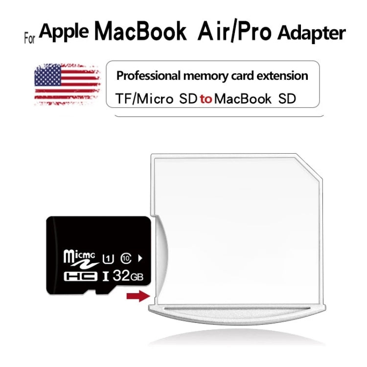 Micro SD / TF Card to SD Adapter for MacBook Air / Pro, Support up to 512GB (White) - Cable & Adapter by PMC Jewellery | Online Shopping South Africa | PMC Jewellery