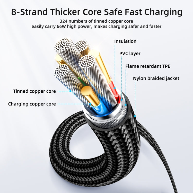 JOYROOM S-AC066A4 66W USB-A to USB-C / Type-C Digital Display Fast Charging Data Cable, Cable Length:1.2m - USB-C & Type-C Cable by JOYROOM | Online Shopping South Africa | PMC Jewellery
