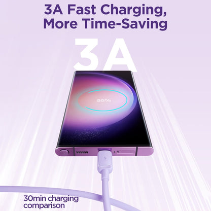 JOYROOM S-AC027A14 Multi-Color Series 3A USB to USB-C / Type-C Fast Charging Data Cable, Length:1.2m(Purple) - USB-C & Type-C Cable by JOYROOM | Online Shopping South Africa | PMC Jewellery