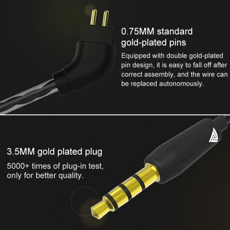 QKZ VK1 Plug-in Design Four-unit Music Headphones, Support for Changing Lines Microphone Version - In Ear Wired Earphone by QKZ | Online Shopping South Africa | PMC Jewellery