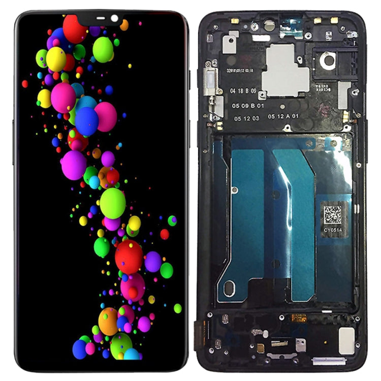 For OnePlus 6 Digitizer Full Assembly with Frame OEM LCD Screen (Black) - free shipping - PMC TechLife - Order now!