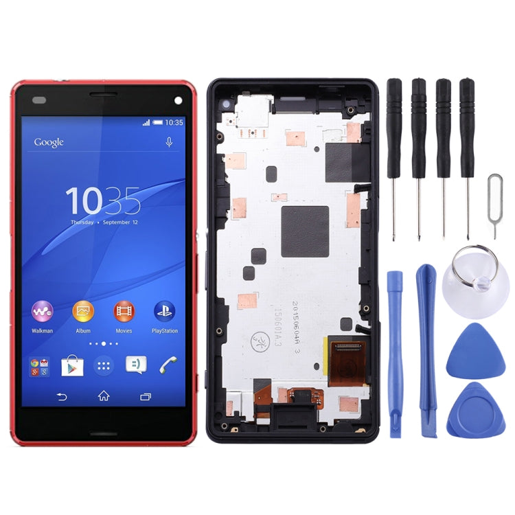 OEM LCD Screen for Sony Xperia Z3 Mini Compact Digitizer Full Assembly with Frame(Red) - LCD Screen by PMC Jewellery | Online Shopping South Africa | PMC Jewellery