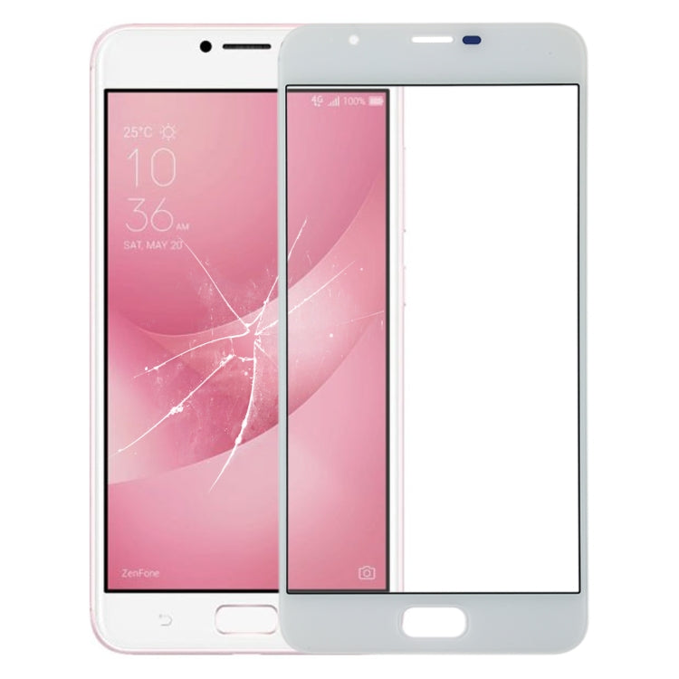 Front Screen Outer Glass Lens for Asus ZenFone 4 Max Plus ZC550TL X015D (White) - Outer Glass Lens by PMC Jewellery | Online Shopping South Africa | PMC Jewellery