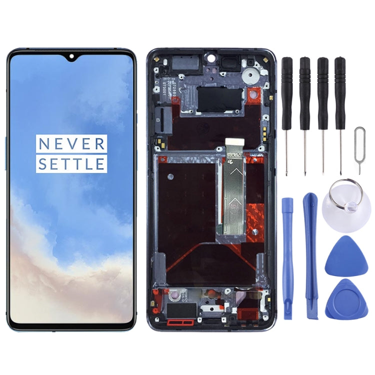 For OnePlus 7T HD1901 HD1903 HD1900 HD1905 Digitizer Full Assembly with Frame OEM LCD Screen (Baby Blue) - LCD Screen by PMC Jewellery | Online Shopping South Africa | PMC Jewellery