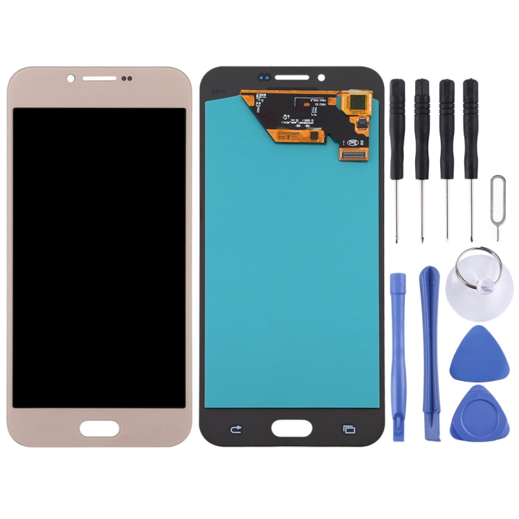 OLED LCD Screen for Samsung Galaxy A8 (2016) / SM-A810 with Digitizer Full Assembly (Gold) - LCD Screen by PMC Jewellery | Online Shopping South Africa | PMC Jewellery