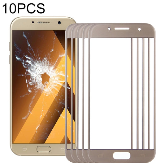 For Samsung Galaxy A5 (2017) / A520 10pcs Front Screen Outer Glass Lens (Gold) - Outer Glass Lens by PMC Jewellery | Online Shopping South Africa | PMC Jewellery
