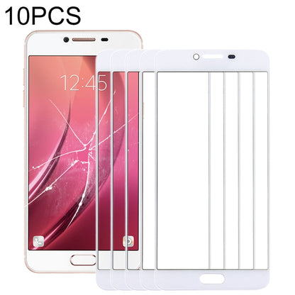 For Samsung Galaxy C7 10pcs Front Screen Outer Glass Lens (White) - Outer Glass Lens by PMC Jewellery | Online Shopping South Africa | PMC Jewellery