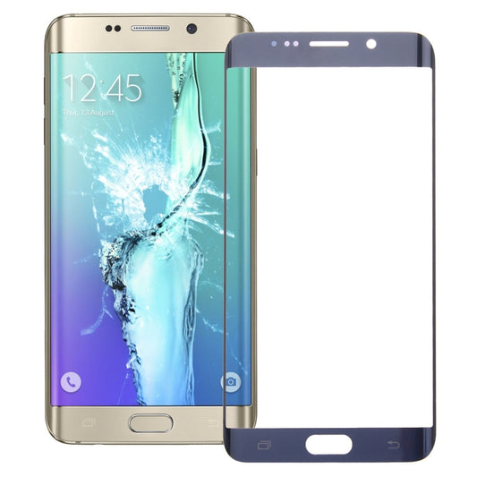 For Galaxy S6 Edge+ / G928  Front Screen Outer Glass Lens (Dark Blue) - Outer Glass Lens by PMC Jewellery | Online Shopping South Africa | PMC Jewellery