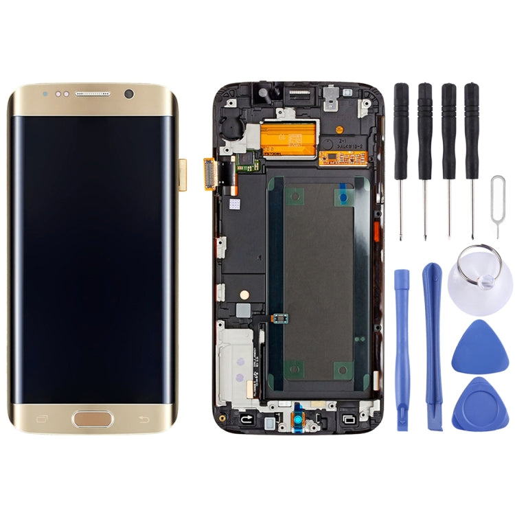 Original LCD Display + Touch Panel with Frame for Galaxy S6 Edge+ / G928F(Gold) - LCD Screen by PMC Jewellery | Online Shopping South Africa | PMC Jewellery