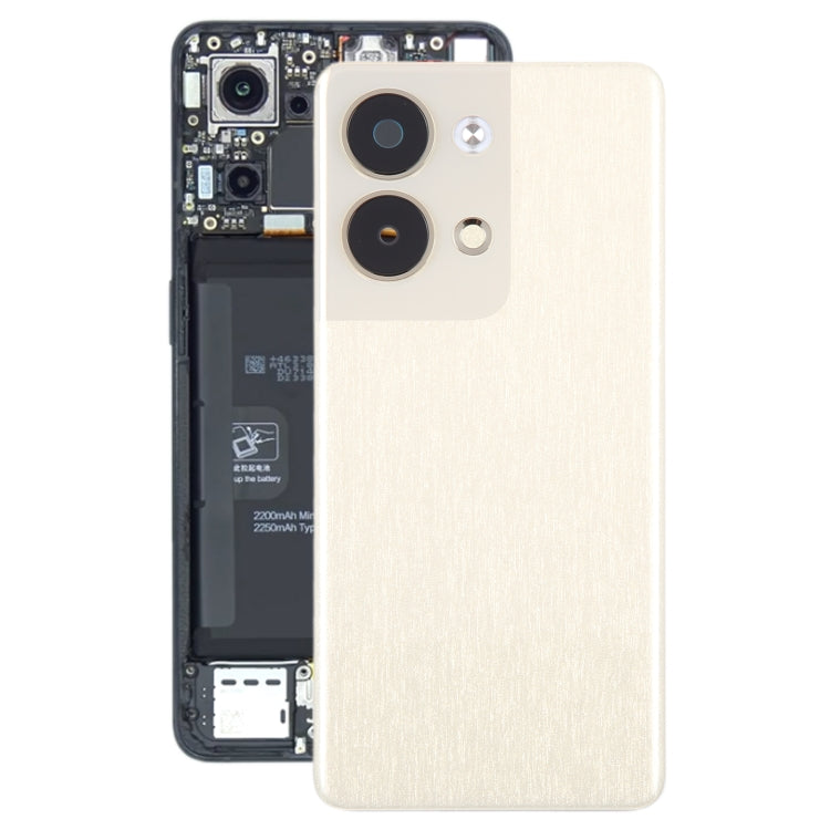 For OPPO Reno9 Original Battery Back Cover with Camera Lens Cover(Gold) - Back Cover by PMC TechLife | Online Shopping South Africa | PMC TechLife | Buy Now Pay Later Mobicred
