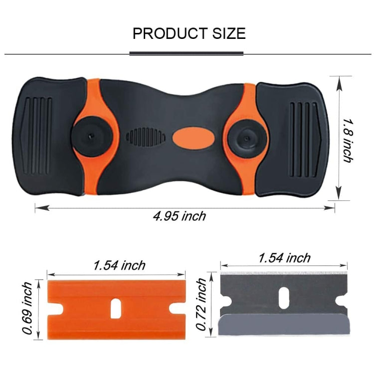 Double Headed Scraper Blade Glue Squeegee Remover Cleaner Tool (Orange) - free shipping - PMC TechLife - Order now!