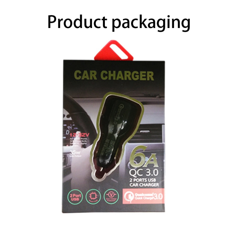 Qc3.0 Dual USB 6A Vehicle Fast Charger / Mobile Phone Tablet Fast Charging(Black) - Car Charger by PMC Jewellery | Online Shopping South Africa | PMC Jewellery