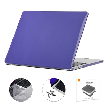 For MacBook Air 13.6 2022 A2681 US Version ENKAY 3 in 1 Crystal Laptop Case with TPU Keyboard Film / Anti-dust Plugs (Deep Purple) - MacBook Air Cases by ENKAY | Online Shopping South Africa | PMC Jewellery