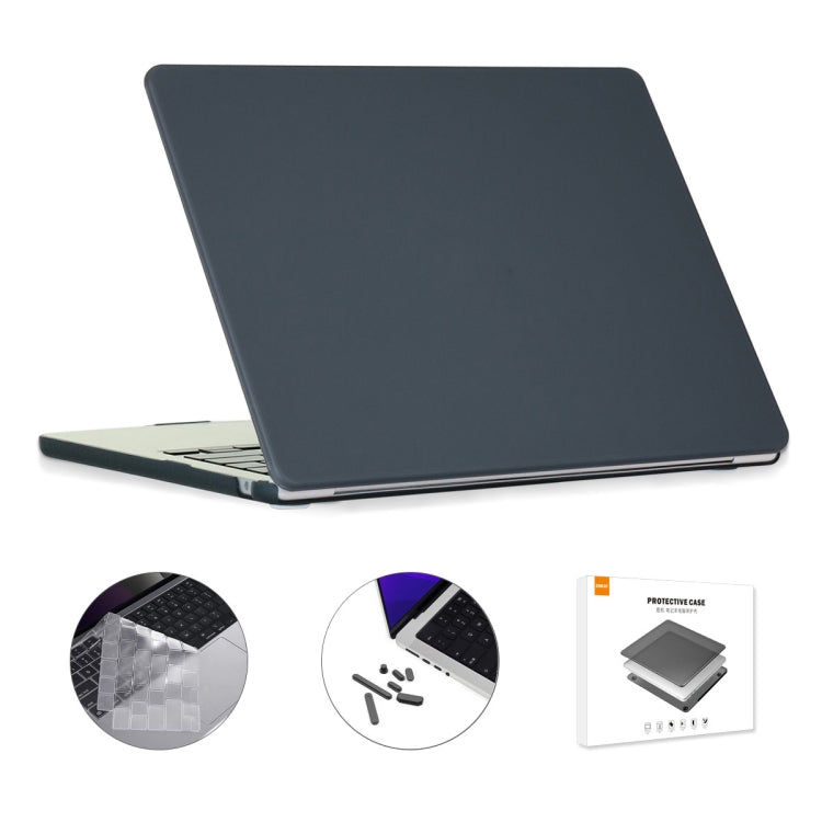 For MacBook Air 13.6 2022/2024 A2681 M2 / A3113 M3 US Version ENKAY 3 in 1 Matte Laptop Case with TPU Keyboard Film / Anti-dust Plugs(Black) - MacBook Air Cases by ENKAY | Online Shopping South Africa | PMC Jewellery | Buy Now Pay Later Mobicred