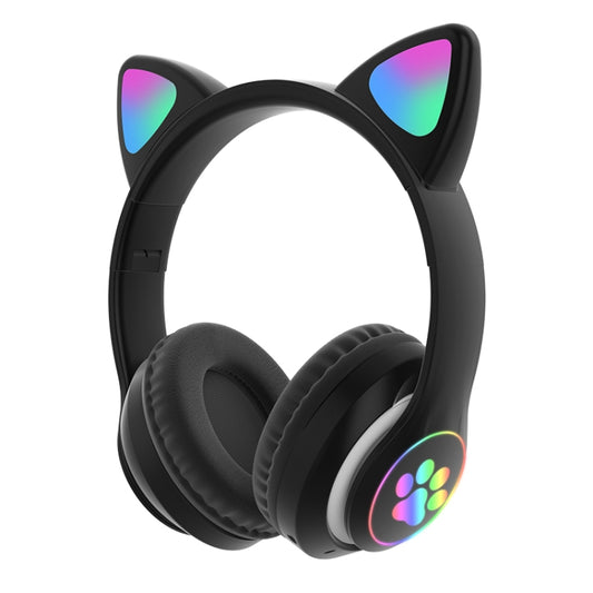 T&G TN-28 3.5mm Bluetooth 5.0 Dual Connection RGB Cat Ear Bass Stereo Noise-cancelling Headphones Support TF Card With Mic(Black) - Headset & Headphone by T&G | Online Shopping South Africa | PMC Jewellery