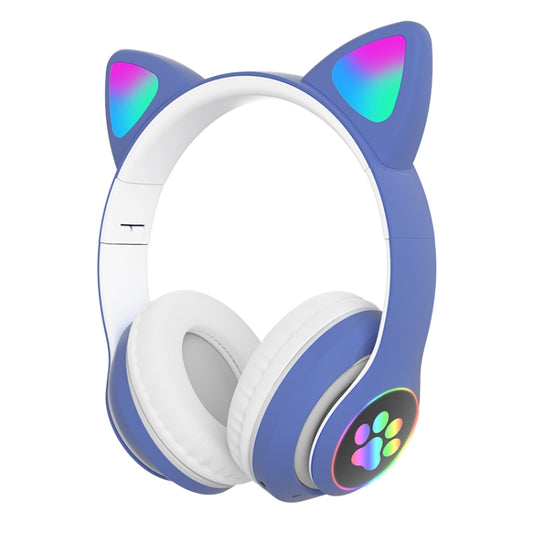 T&G TN-28 3.5mm Bluetooth 5.0 Dual Connection RGB Cat Ear Bass Stereo Noise-cancelling Headphones Support TF Card With Mic(Blue) - Headset & Headphone by T&G | Online Shopping South Africa | PMC Jewellery