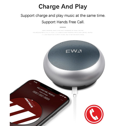 EWA A110 IPX5 Waterproof Portable Mini Metal Wireless Bluetooth Speaker Supports 3.5mm Audio & 32GB TF Card & Calls(Blue) - Mini Speaker by EWA | Online Shopping South Africa | PMC Jewellery