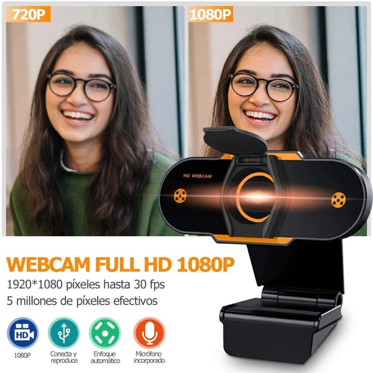 312 1080P HD USB 2.0 PC Desktop Camera Webcam with Mic, Cable Length: about 1.3m, Configuration:Anti-peep - HD Camera by PMC TechLife | Online Shopping South Africa | PMC TechLife