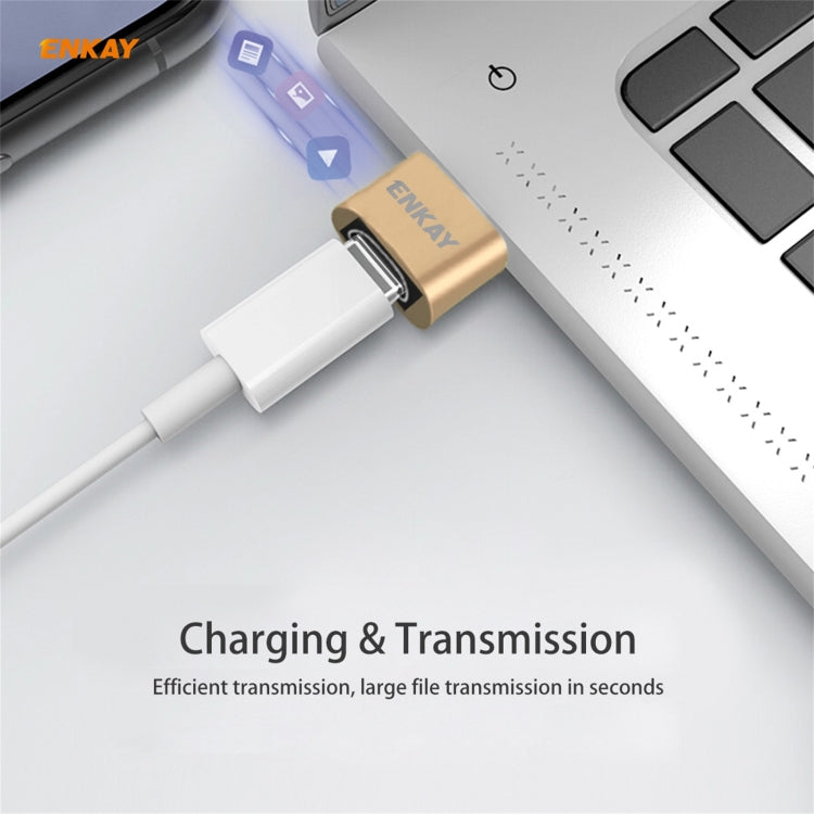 ENKAY ENK-AT105 USB Male to USB-C / Type-C Female Aluminium Alloy Adapter Converter, Support Quick Charging & Data Transmission(Black) - Type-C Adapter by ENKAY | Online Shopping South Africa | PMC Jewellery | Buy Now Pay Later Mobicred