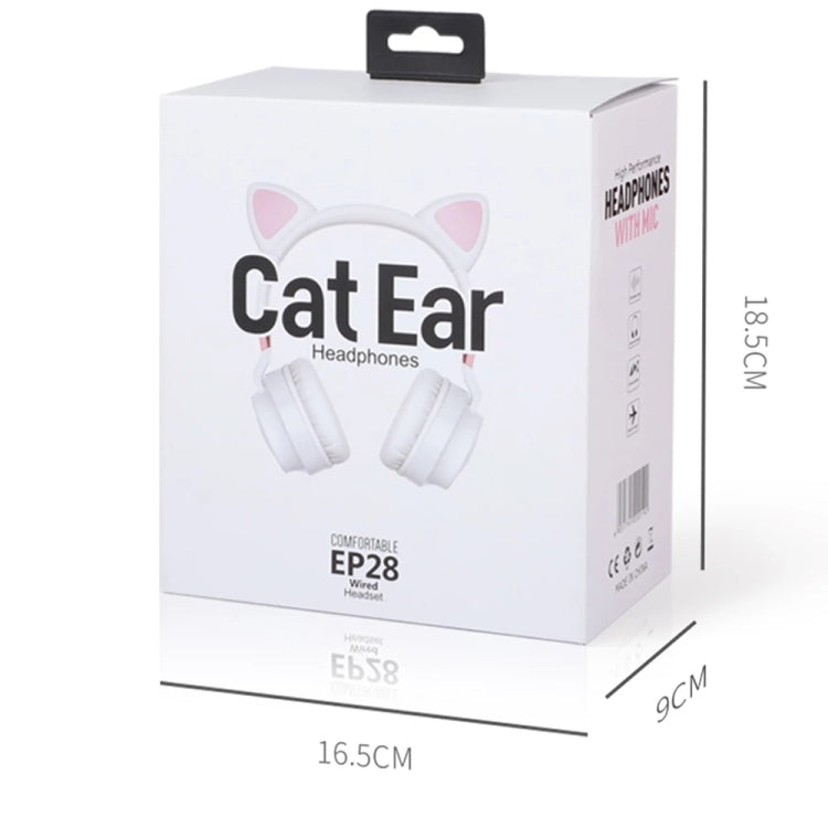 P28 Cat Ear Wired Headphone Music Stereo Headset with Microphone - Headset & Headphone by PMC Jewellery | Online Shopping South Africa | PMC Jewellery