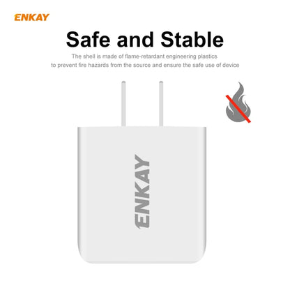 ENKAY Hat-Prince 20W PD Type-C + QC 3.0 USB Fast Charging Travel Charger Power Adapter with Fast Charge Data Cable, US Plug(With 8 Pin Cable) - USB Charger by ENKAY | Online Shopping South Africa | PMC Jewellery