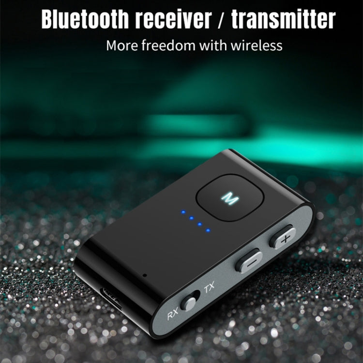 BR02 Bluetooth 5.0 Receive and transmit 2-in-1 PC TV Bluetooth audio adapter with battery display - Audio Receiver Transmitter by PMC Jewellery | Online Shopping South Africa | PMC Jewellery